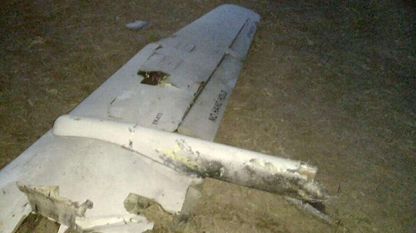 Обломки  сбитого беспилотника. Источник фото: crimea.ria.ru