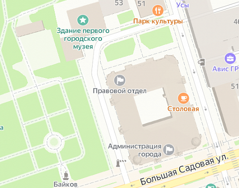 Примечательно, что на картах Ростова дом в пер. Думский, 3 и обозначается как здание первого городского музея