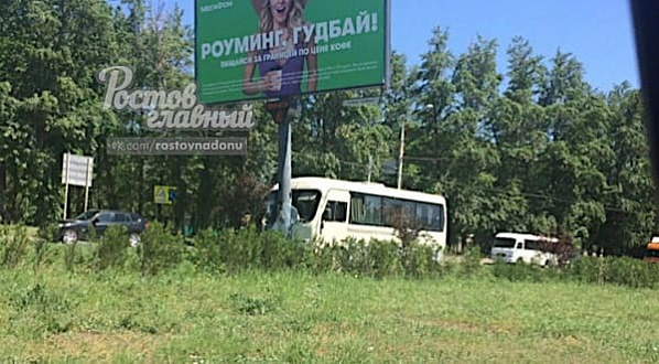 В Ростове маршрутка врезалась в столб