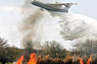 Донские спасатели отработали тактику тушения ландшафтного пожара