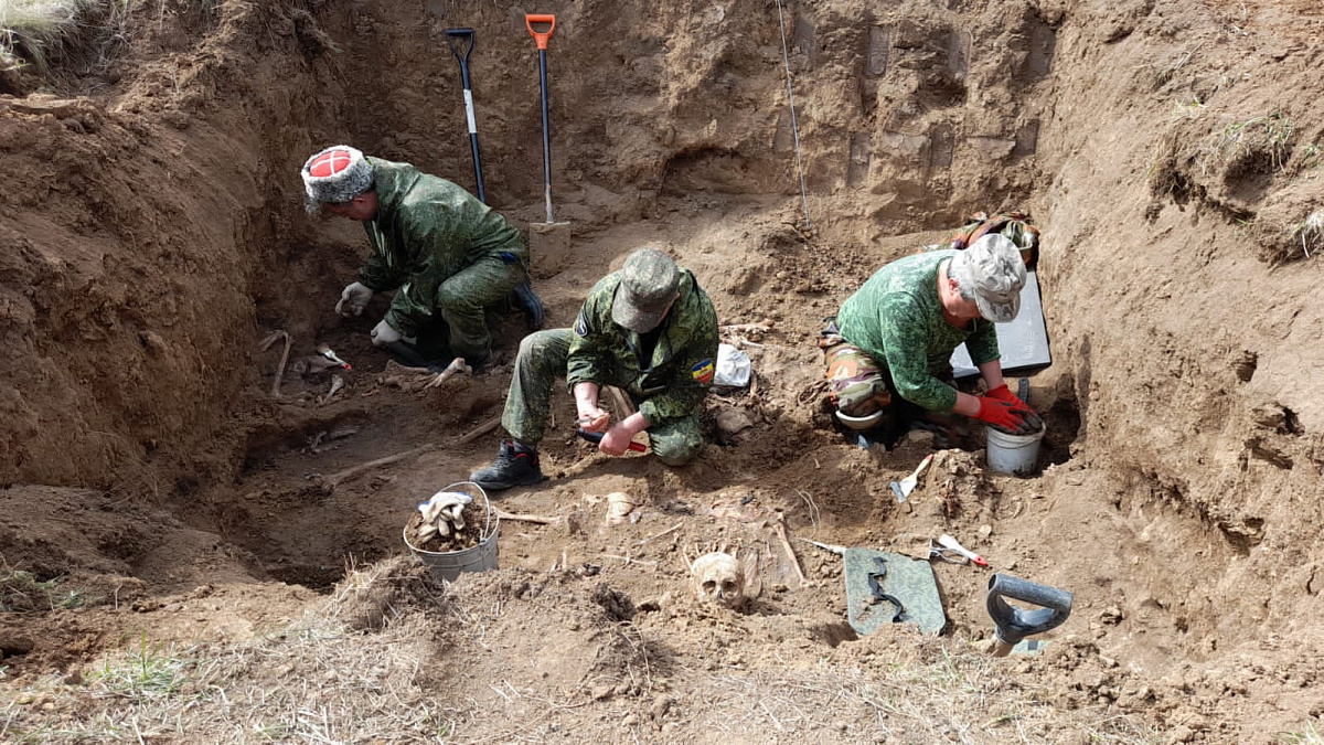 В Орловском районе поисковики обнаружили массовое  захоронение советских бойцов