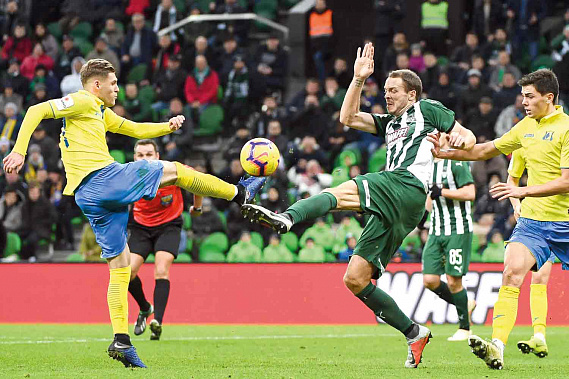 Дмитрий СКОПИНЦЕВ (крайний слева) в этом матче впервые забил за «Ростов». Фото с сайта fc-krasmodar