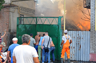 Пожар в центре Ростова