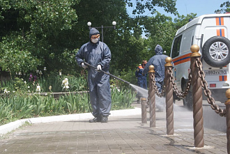 Почти 50 тысяч общественных мест продезинфицировали за неделю донские спасатели