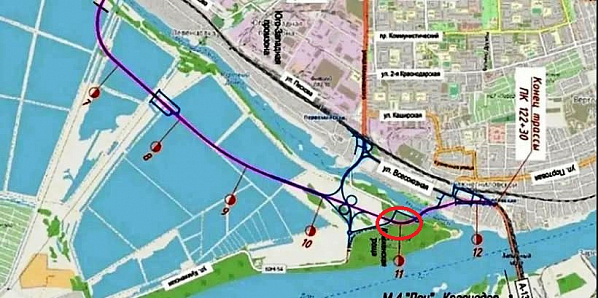 Трасса Западной хорды заходит в Кумженскую рощу и на часть Всесоюзной улицы. Источник: Яндекс. Карты.