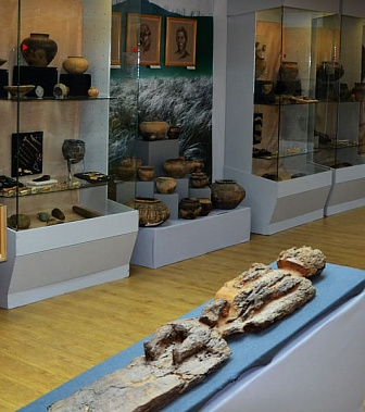 Выставочный стенд экспозиции Археологические памятники восточного региона Ростовской области. 