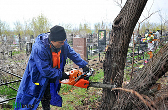 На Северном кладбище Ростова прошел субботник