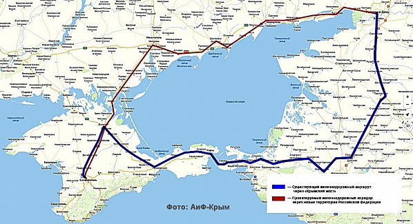 Схема железнодорожного кольца Ростов - Крым. Источник фото: 