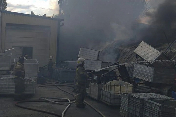 Возгорание удалось локализовать, только когда огонь распространился на 450 квадратных метров. Источник фото: ГУ МЧС по Ростовской области. 