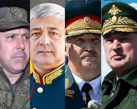 Новые командующие войсками четырех военных округов. Слева направо: Р. Мурадов, Е. Никифоров, С. Кузовлев, А. Мордвичев. Источник фото: 