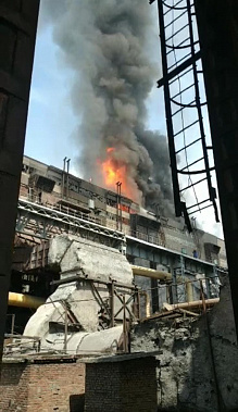 На Новочеркасской ГРЭС вспыхнул пожар